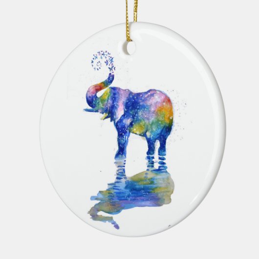Het schilderen van de waterverf van Happy olifant Keramisch Ornament (Links)
