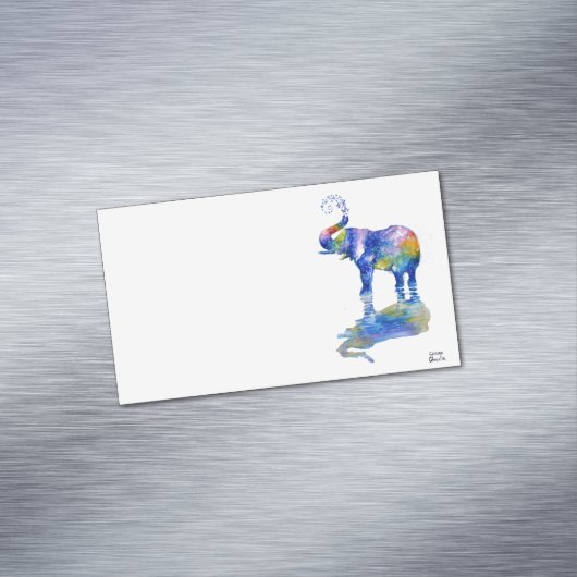 Het schilderen van de waterverf van Happy olifant  Magnetisch Visitekaartje (Voorbeeld)