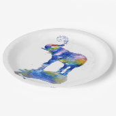 Het schilderen van de waterverf van Happy olifant Papieren Bordje (Gekanteld)