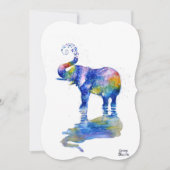 Het schilderen van de waterverf van Happy olifant Save The Date (Voorkant)