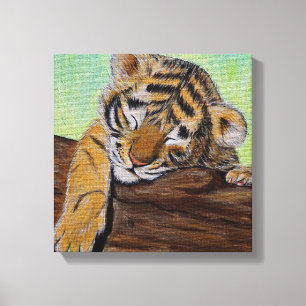 Het Schilderen van de Welp van de Tijger van de Canvas Afdruk