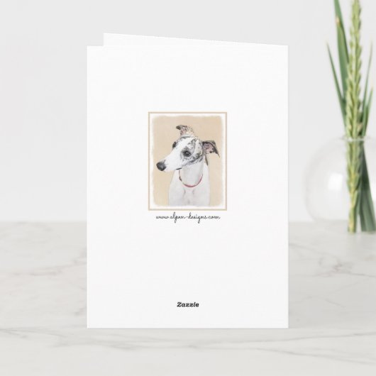 Het Schilderen van de whippet - het Leuke Kaart (Achterkant)