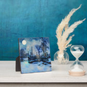 Het schilderen van de winternacht in het stadspark fotoplaat (Insitu)