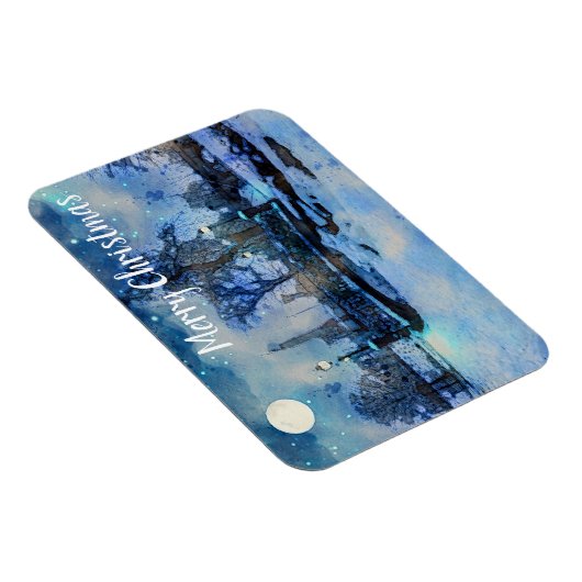 Het schilderen van de winternacht in het stadspark magneet (Rechterzijde)