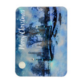 Het schilderen van de winternacht in het stadspark magneet (Verticaal)