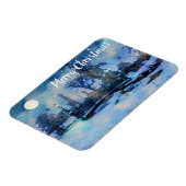 Het schilderen van de winternacht in het stadspark magneet (Linkerzijde)