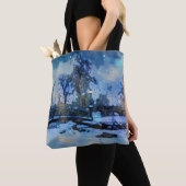 Het schilderen van de winternacht in het stadspark tote bag (Dichtbij)
