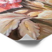 Het schilderen van een bloem in donkerroze papaver poster (Hoek)