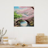 Het schilderen van een Cherry Blossom Boom bij een Poster (Keuken)