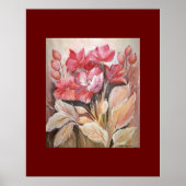 Het schilderen van een floraal in donkerroze papav poster (Voorkant)