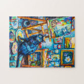Het schilderen van een kat in het atelier van een legpuzzel (Horizontaal)