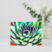 Het schilderen van een kleurrijke Agave Briefkaart (Staand voorkant)