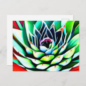 Het schilderen van een kleurrijke Agave Briefkaart (Voorkant / Achterkant)