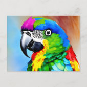 Het schilderen van een papegaai met kleurrijke ver briefkaart (Voorkant)