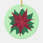 Het schilderen van een Poinsettia Flower kerstvers Keramisch Ornament (Voorkant)