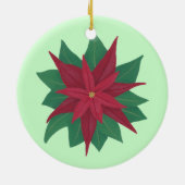 Het schilderen van een Poinsettia Flower kerstvers Keramisch Ornament (Achterkant)