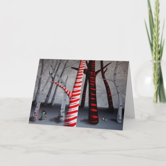 Het schilderen van een Riet van het Snoep Feestdagen Kaart (Voorkant)