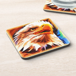 Het schilderen van een verbluffend Eagles gezicht. Bier Onderzetter