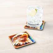 Het schilderen van een verbluffend Eagles gezicht. Bier Onderzetter (Rechterzijde)