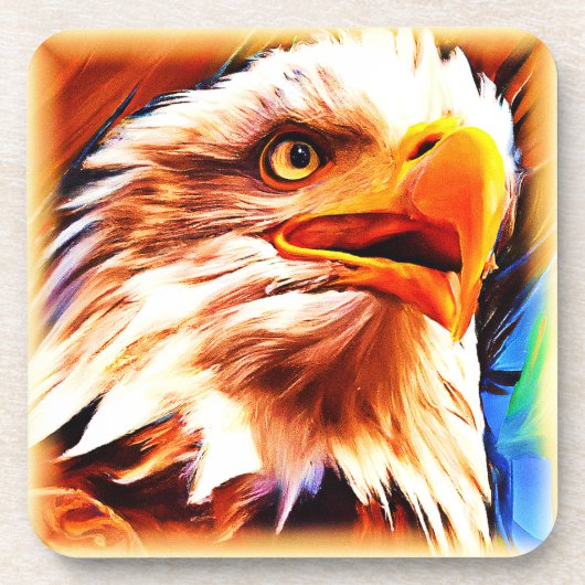 Het schilderen van een verbluffend Eagles gezicht. Bier Onderzetter (Voorkant)