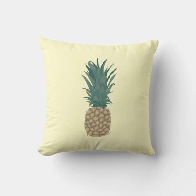 Het schilderen van een verse ananas, tropische Kus Kussen (Voorkant)