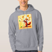 Het schilderen van een vrolijk zingend rood vos. B Hoodie (Voorkant)