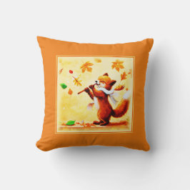 Het schilderen van een vrolijk zingend rood vos. B Kussen