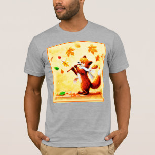 Het schilderen van een vrolijk zingend rood vos. B T-shirt