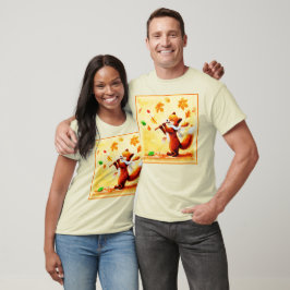 Het schilderen van een vrolijk zingend rood vos. B T-shirt