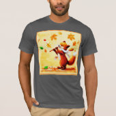 Het schilderen van een vrolijk zingend rood vos. B T-shirt (Voorkant)