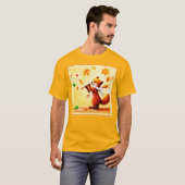 Het schilderen van een vrolijk zingend rood vos. B T-shirt (Voorkant volledig)