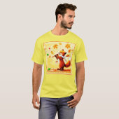 Het schilderen van een vrolijk zingend rood vos. B T-shirt (Voorkant volledig)