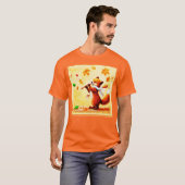Het schilderen van een vrolijk zingend rood vos. B T-shirt (Voorkant volledig)