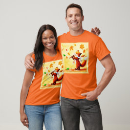 Het schilderen van een vrolijk zingend rood vos. B T-shirt
