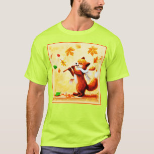 Het schilderen van een vrolijk zingend rood vos. B T-shirt