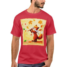 Het schilderen van een vrolijk zingend rood vos. B