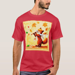 Het schilderen van een vrolijk zingend rood vos. B T-shirt