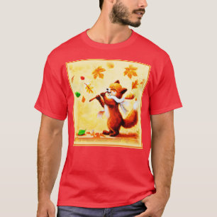 Het schilderen van een vrolijk zingend rood vos. B T-shirt