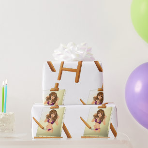 Het schilderen van een Vrouw die Papier verpakt