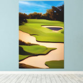 Het schilderen van Golfcursus Golf die Golfkunst s Canvas Afdruk (Insitu (Houten vloer))