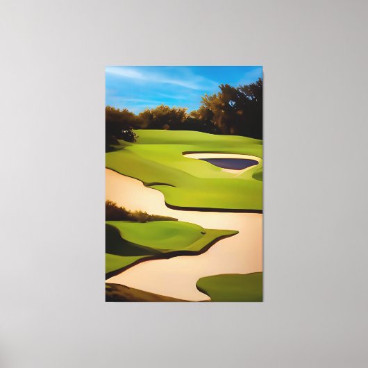 Het schilderen van Golfcursus Golf die Golfkunst s Canvas Afdruk (Voorkant)