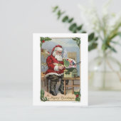 Het Schilderen van GreetingSanta van Kerstmis Feestdagenkaart (Staand voorkant)