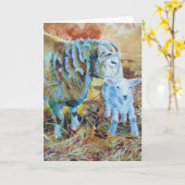 Het schilderen van het lam en van schapen kaart (Gele Bloem)