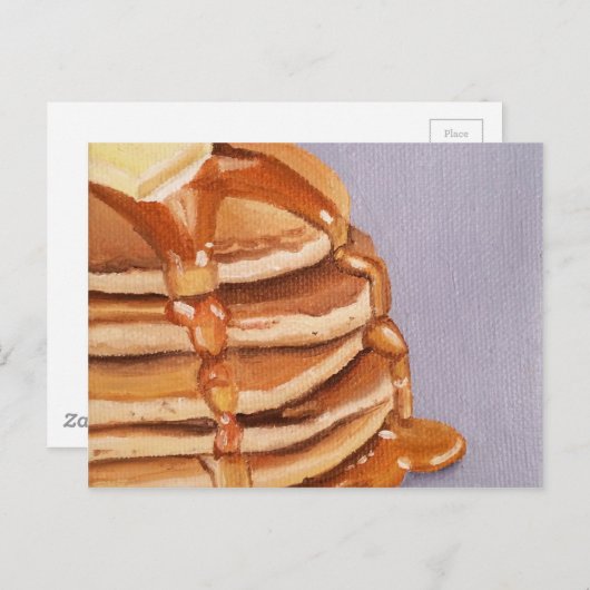 Het Schilderen van het Ontbijt van Shortstack van Briefkaart (Voorkant / Achterkant)