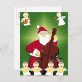 Het schilderen van het spelen van de Kerstman Feestdagenkaart (Voorkant / Achterkant)