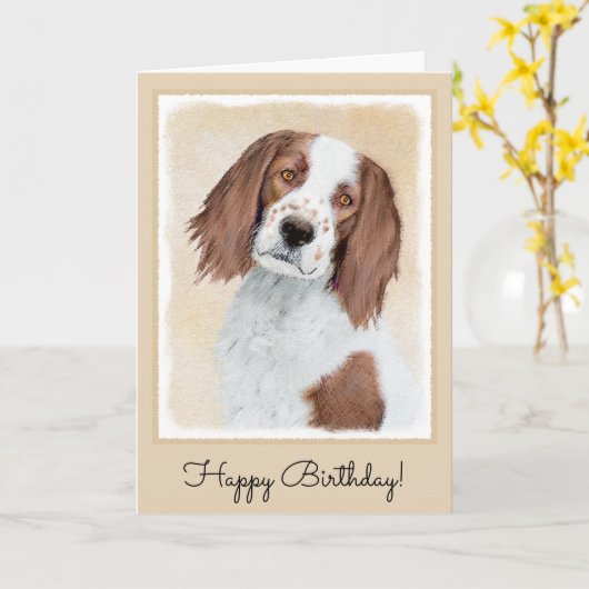 Het schilderen van Ierse rode en witte zetters - O Kaart (Gele Bloem)