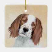 Het schilderen van Ierse rode en witte zetters - O Keramisch Ornament (Achterkant)