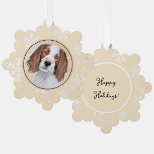 Het schilderen van Ierse rode en witte zetters - O Ornament Kaart