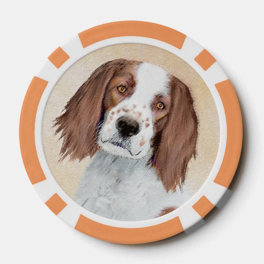 Het schilderen van Ierse rode en witte zetters - O Poker Chips (Achterkant)