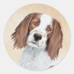 Het schilderen van Ierse rode en witte zetters - O Ronde Sticker